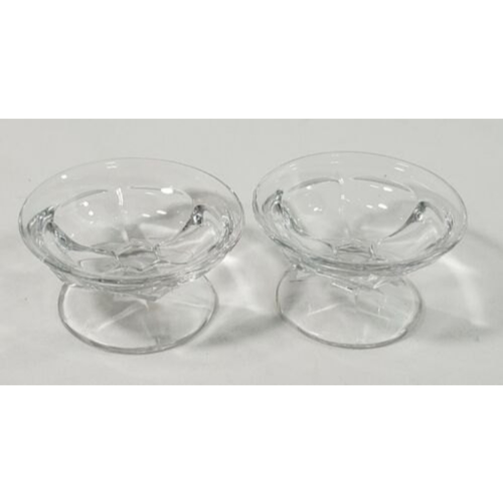 Clear Glass Footed Nut, Open Salt or Tea Light Dish (2)